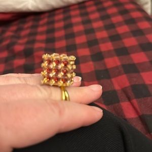 Curiosa cocktail ring Size 60
Square cut, Orange, Gold-tone plated